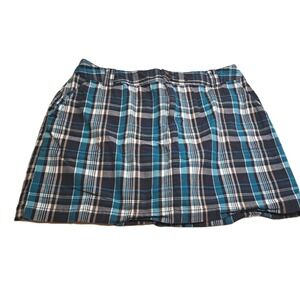 St John's Bay Plaid Skort Women's 16P Stretch 16" L Retro Academia Preppy